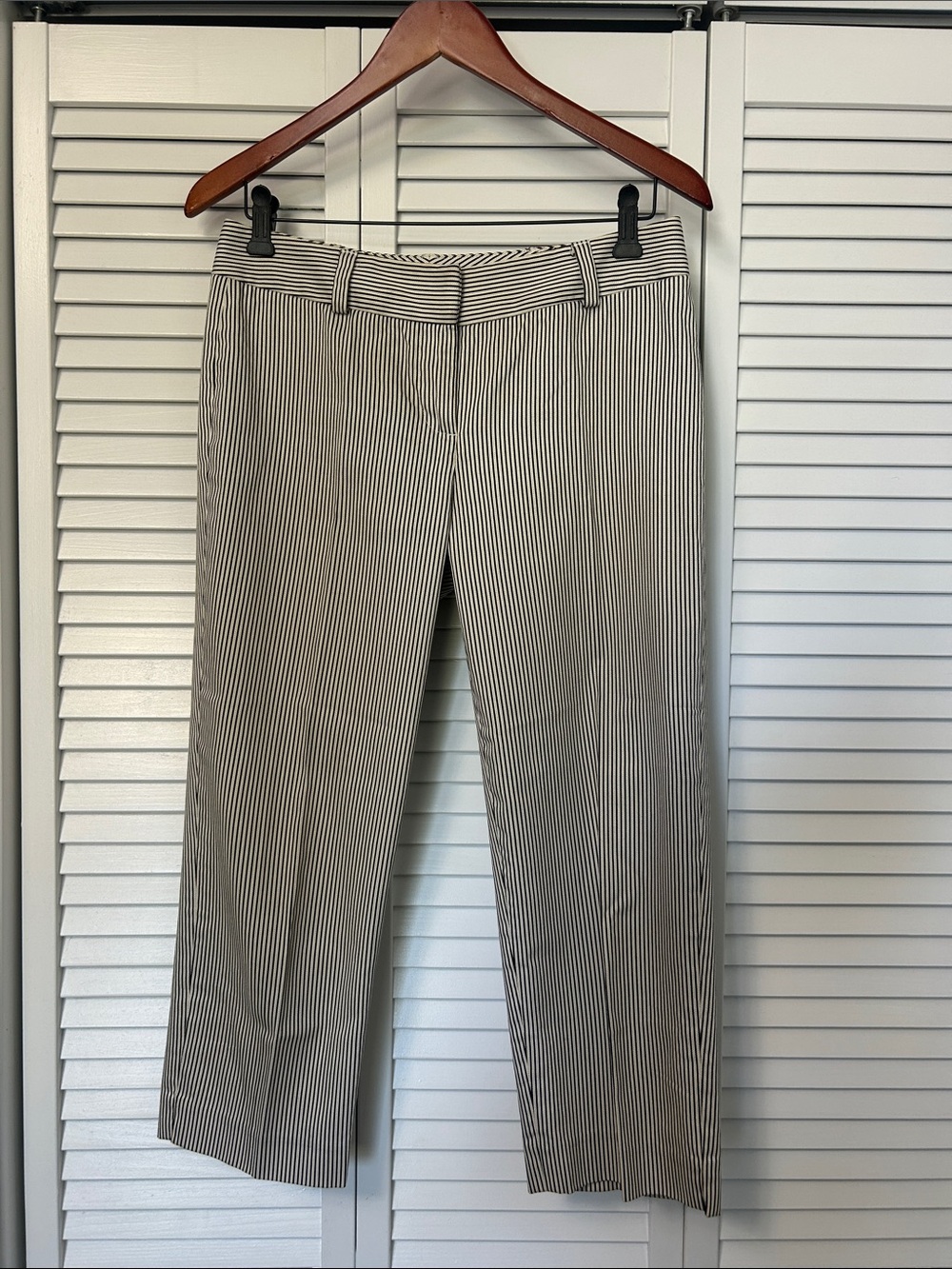 Talbots Black and White Pinstripe Capris
